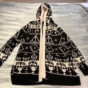 Harry Potter Horcrux Fair Isle Sherpa Girls Open Cardigan